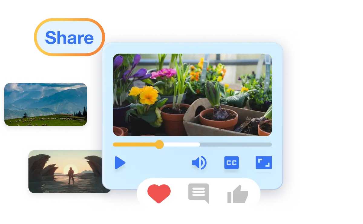 Video ad creator interface displaying engaging visuals, voiceover options, and interactive engagement elements.